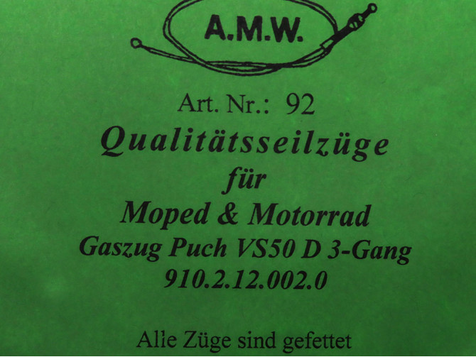 Bowdenzug Puch VS50 D 3-Gang Gaszug A.M.W. product